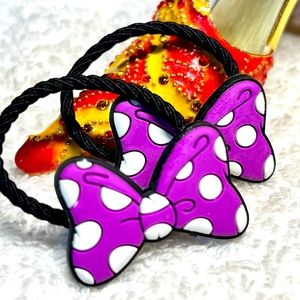 2/12 Set of two pony tail elastics-Minnie mouse bows
